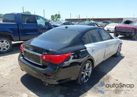 2014 Infiniti Q50 Hybrid Sport z USA, uszkodzony, nr VIN JN1AV7APXEM691910